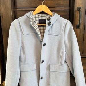 Lands' End Women’s Powder Blue Wool Pea Coat